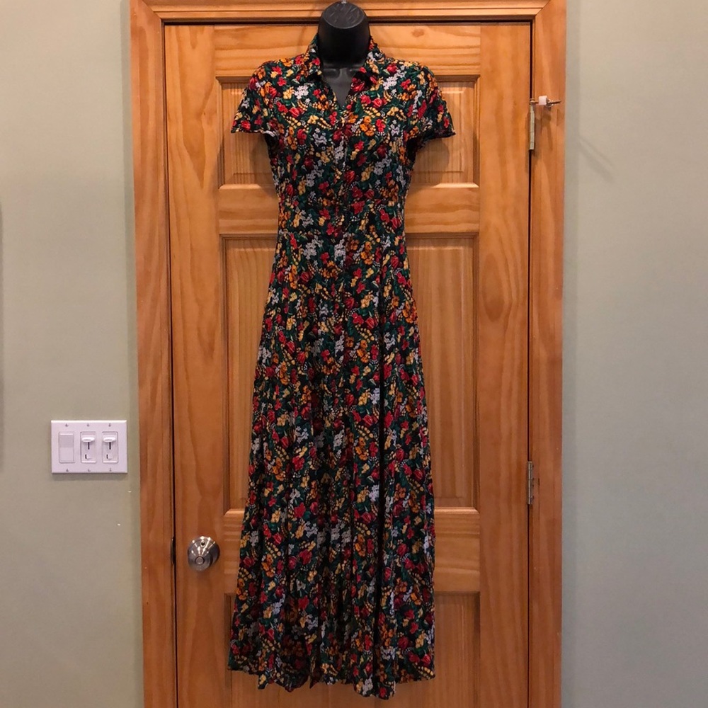 NEW Zara Floral Printed Long Maxi Shirt Dress - Picture 7 of 9
